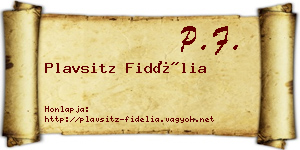 Plavsitz Fidélia névjegykártya